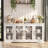 66" W Modern Sideboard with Glass Doors and Adjustable Shelves-1725786998
