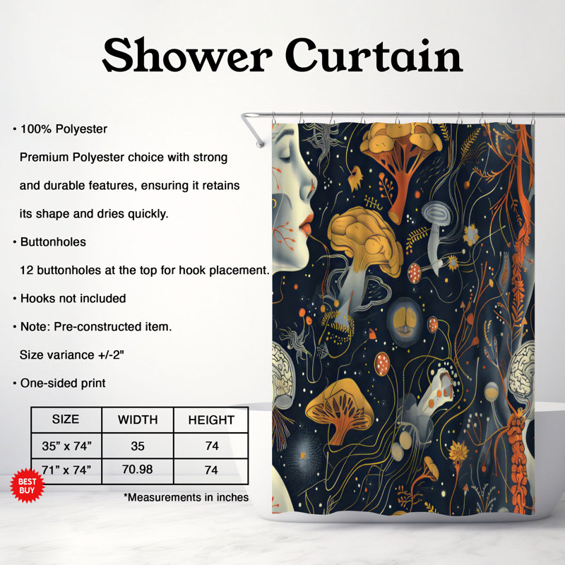 Nerve Cells - Premium Shower Curtain, 74"H x 71"W