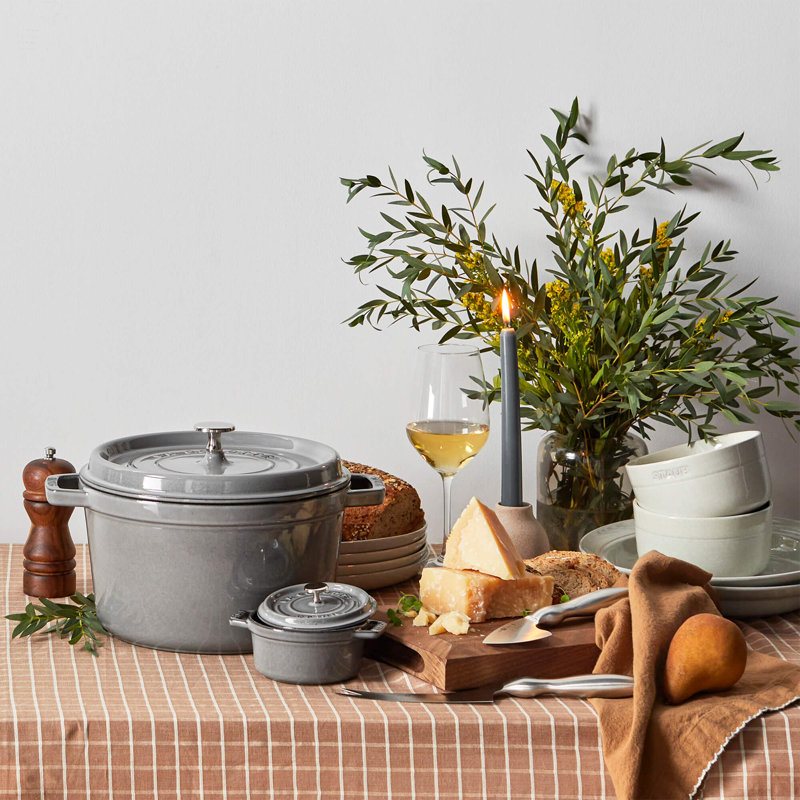 La Cocotte Cast Iron Round Cocotte, 0.25 quarts, Graphite Gray