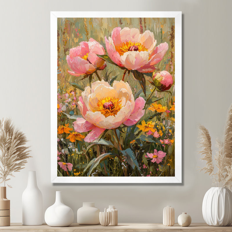 Harkness - impressions sur toile florales, H 44 po x l 34 po, Reproduction encadrée d'une seule photo, Blanc