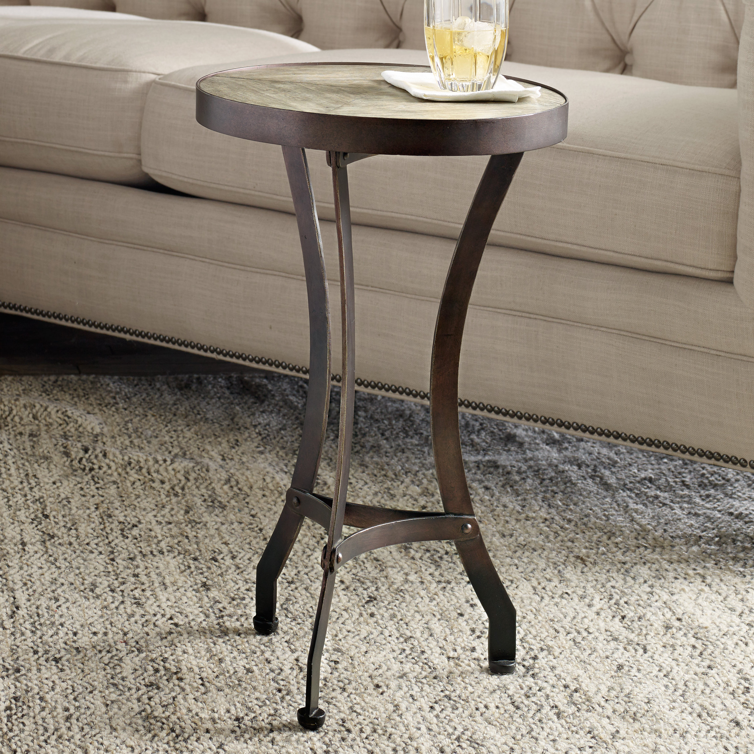 St. Armand Solid Wood 3 Legs End Table