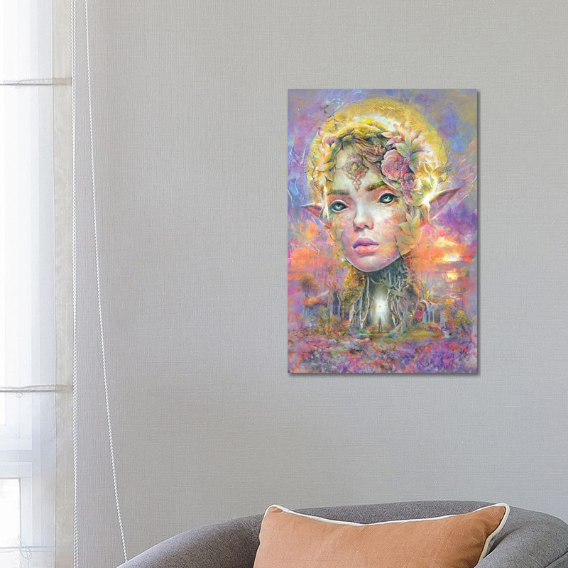 Sunset Dryad by Barrett Biggers - Wrapped Canvas Painting, 66.04 cm H x 45.72 cm W x 3.175 cm D