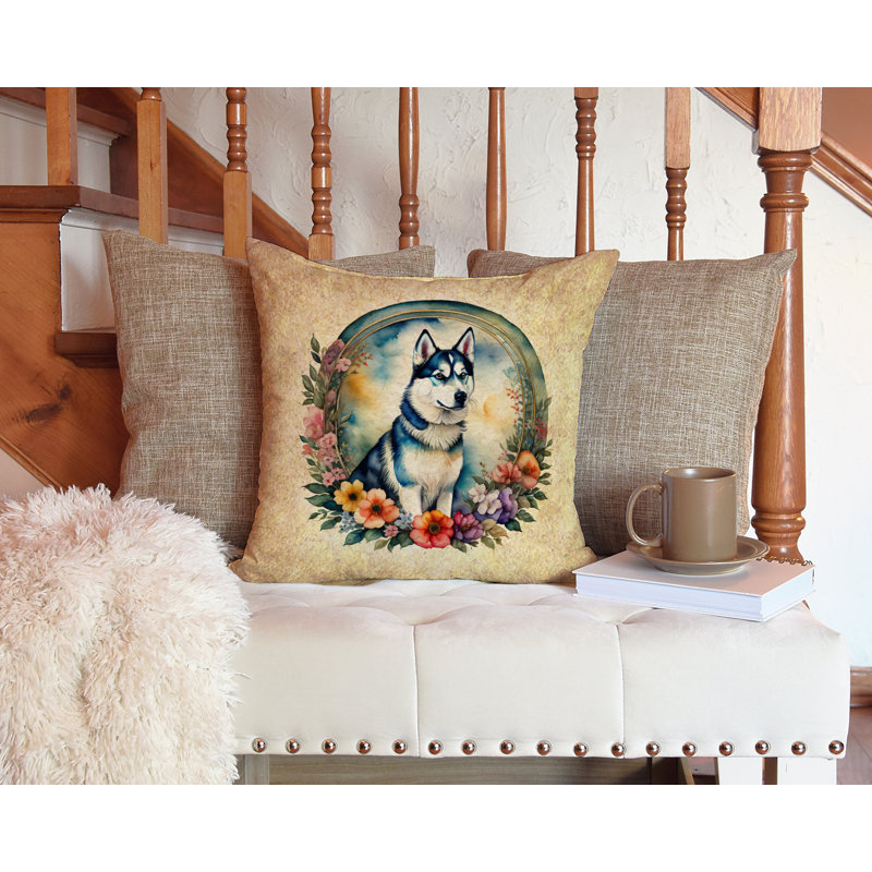  Coussin décoratif intérieur / extérieur en polyester, H 14 po x l 14 po x P 3 po