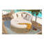Lit de jour rond d'extérieur en osier avec auvent rétractable et coussins amovibles, mobilier de patio beige pour piscine ou jardin