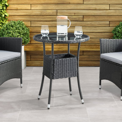Loizzo Round Metal Outdoor Bistro Table , 24'' in. W 23.75'' in. D