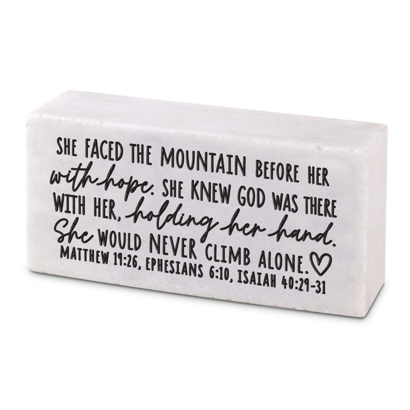 Scripture Block She Faced The Mountain