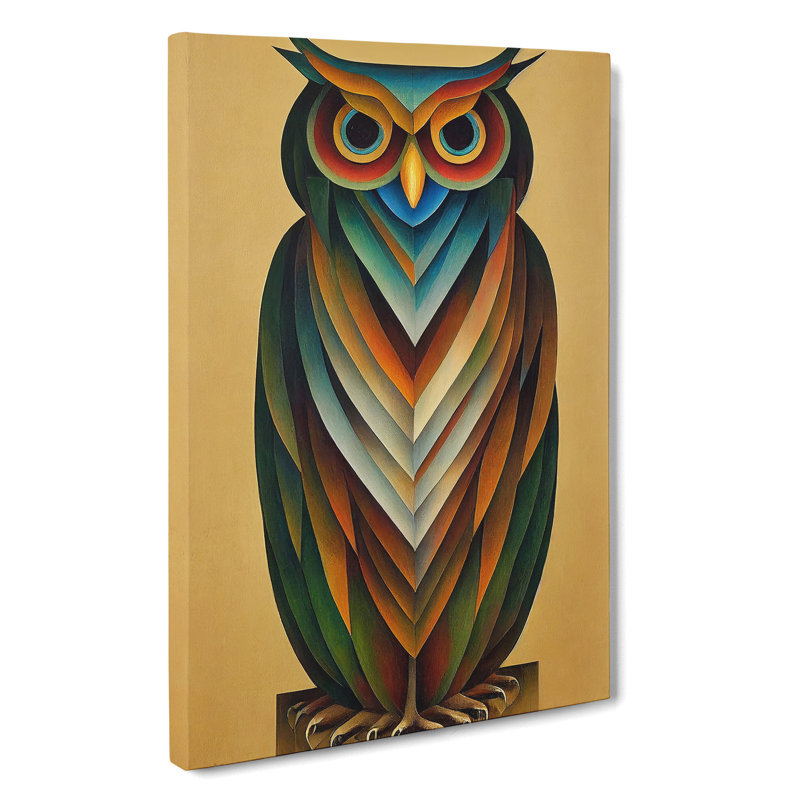 Unique Owl Art No.4 Abstract - Wrapped Canvas, 50cm H x 35cm W x 3cm D
