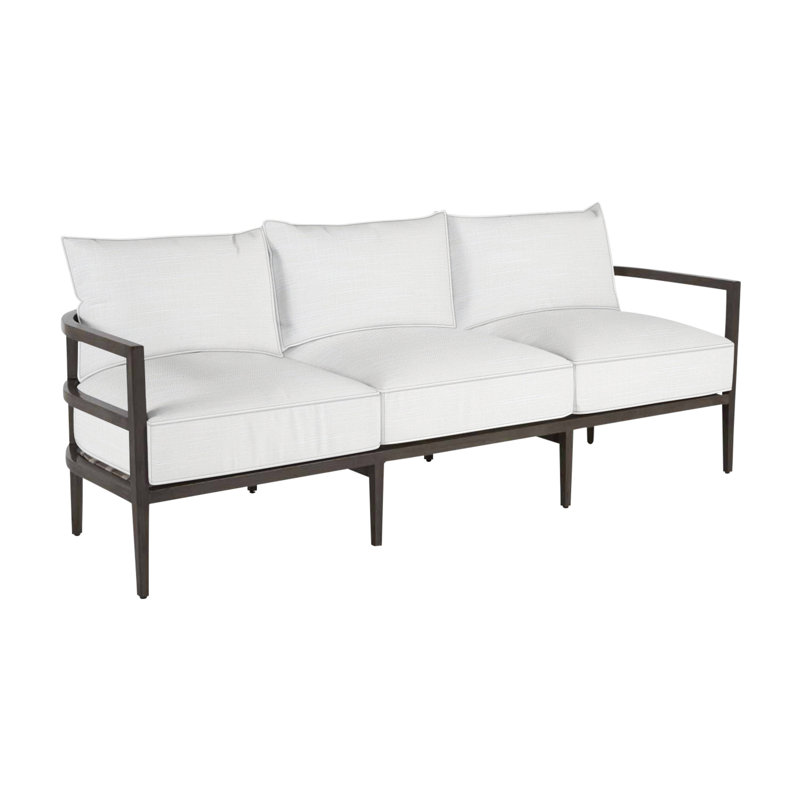 Santa Barbara 86.63" Wide Outdoor Patio Sofa with Cushions, Welt, Perigold Poros Sky, Dream