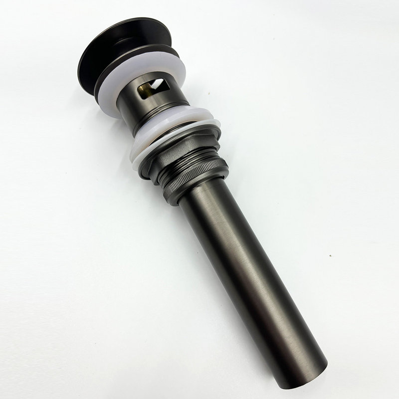 Bathroom Sink Drain With Overflow, Vessel Sink Lavatory Vanity Pop Up Drain Stopper, 304 Stainless Steel, Bronze