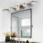 Meuble-lavabo de salle de bain à 5 ampoules à DEL avec abat-jour en acrylique et sable au fini cristal, or et champagne, conception moderne, convient au cadre de chambre à coucher à miroir, style décoratif simple, économie d'énergie