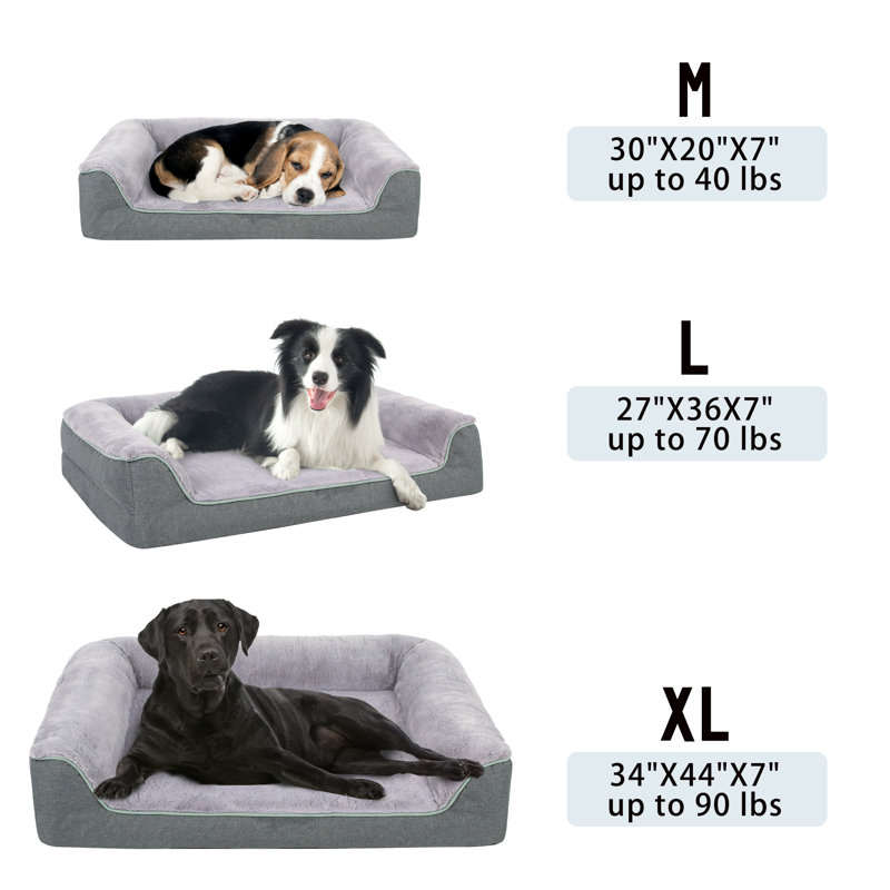 Lit orthopédique pour chien, canapé pour chien en mousse épaisse imperméable avec housse lavable à la machine, canapé confortable pour chien, grand lit pour chien