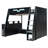 Full Size Wood Loft Bed with Desk, Adjustable Table, Storage Shelves, RGB LED Light, Space-Saving Loft Bed Frame, Cloud Blue-434342467