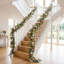 Guirlande de fleurs artificielles 5,9 pi fausses feuilles de rose vert