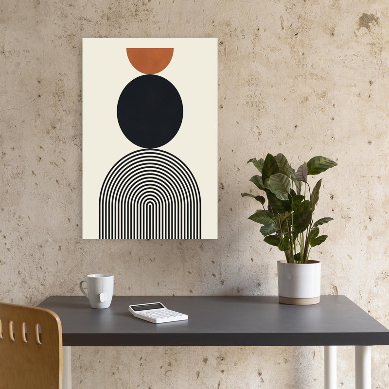 «Stacked Geometric Forms Abstract», reproduction d'art géométrique murale contemporaine, 18" H x 12" W