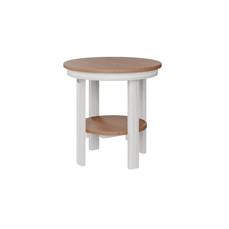 Table de salle à manger ronde Berlin Gardens, 21" H x 21.5" W x 21.5" D, Cèdre, Coquille de mer