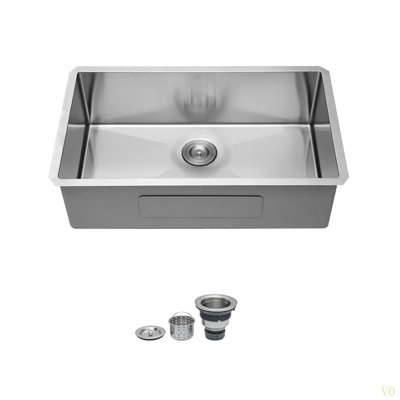 32 Inch Undermount Sink - 32" X 19" X 9" Undermount Stainless Steel Kitchen Sink 16 Gauge 9 Inch Deep Single Bowl Kitchen Sink Basin, Includes Drain Assembly (No Additional Accessories)