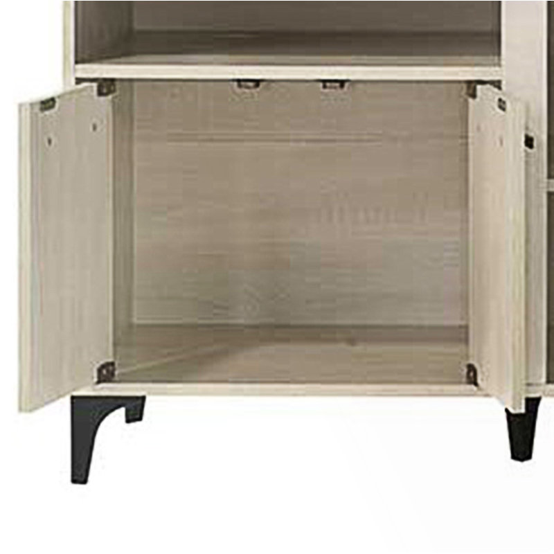 Meuble télé 4 portes avec tablettes, console de télévision