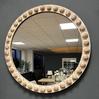 Caitlun Rustic Round Wall Mirror