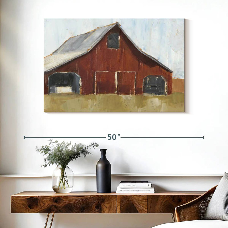 Lilie Rustic Red Barn I, 26" H x 39" W