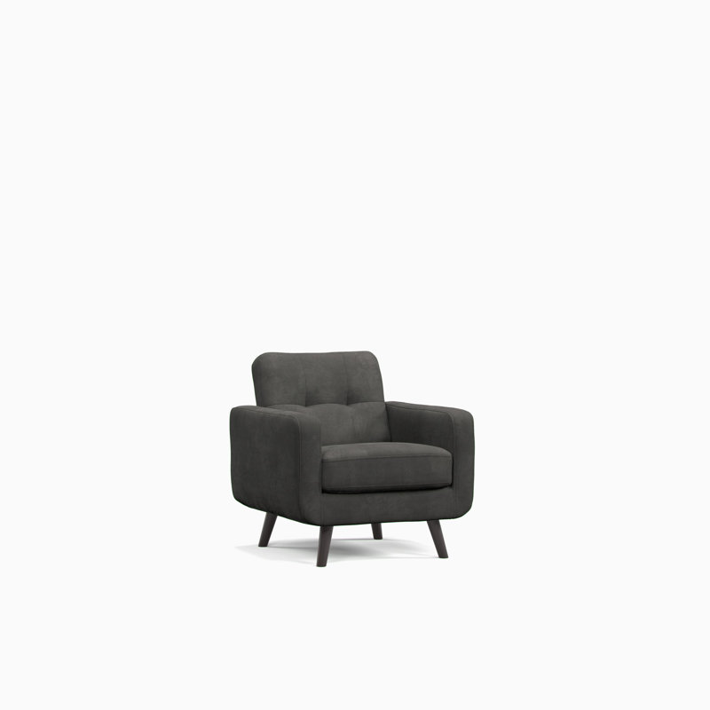 Briganti Faux Leather Armchair, Grey