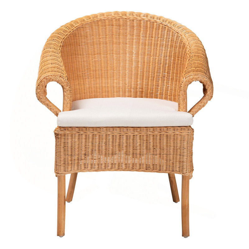 Chaise bohémienne tressée en rotin miel