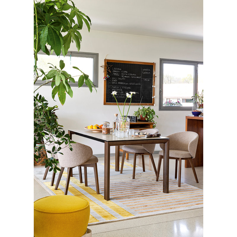 Tuka Upholstered Armchair with Wooden Frame, Smoke, Taupe