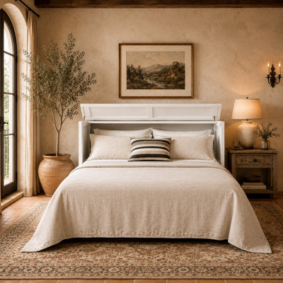 Essie Premium Cabinet Murphy Bed with Queen Mattress and Power Outlets