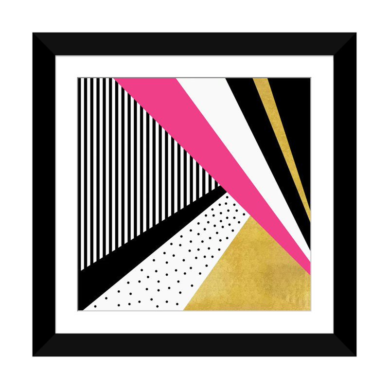«Pretty in Pink», impression sur toile, Papier d'art encadré noir, Blanc, H 16 po x l 16 po x P 1 po