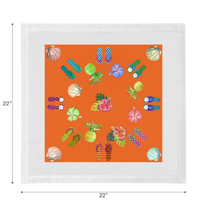 Winter In Florida Cotton Sateen Dinner Napkins, Orange