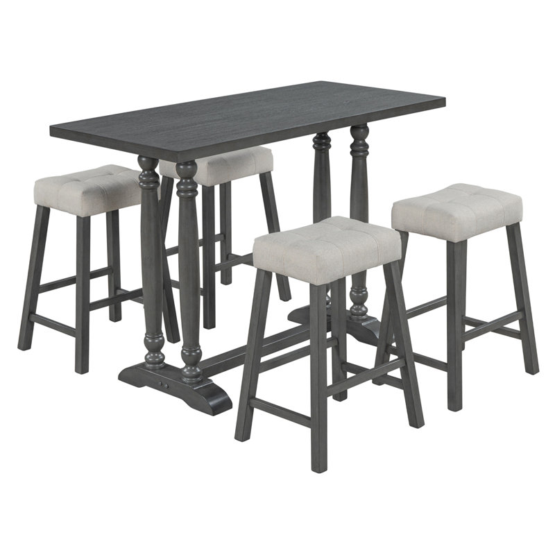 Ensemble repas pour 4 personnes Ilonca, Gris, Gris