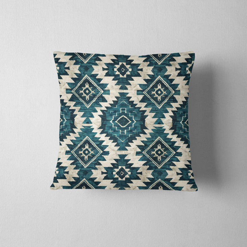 Eastern Elegance Geometric Reversible Pillow Cover, 22"H x 22"W