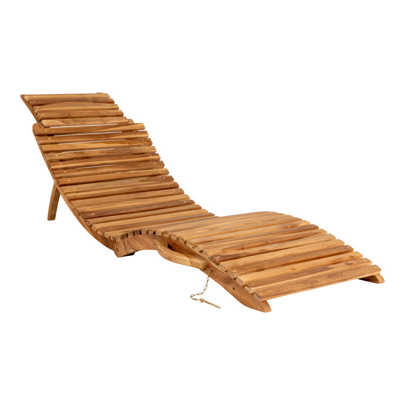 Huber 185cm Long Teak Single Chaise