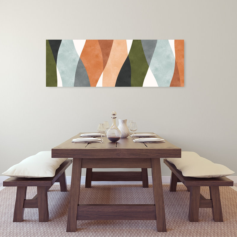Art mural expressif abstrait et abstrait, H 16 po x l 48 po