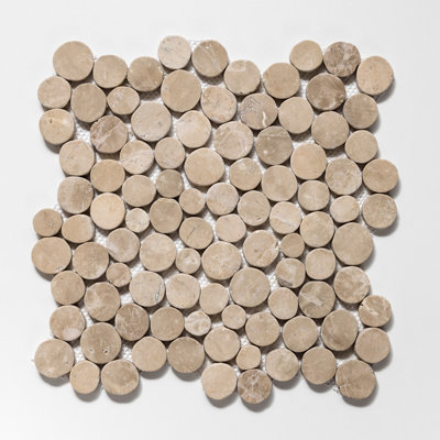 Carreau de mosaïque rond en pierre naturelle 11,5 po x 11,5 po