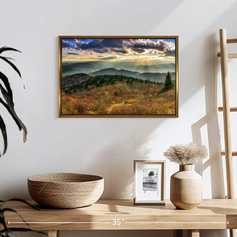 Parc national des Great Smoky Mountains, 19 po x 13 po, Cadre flottant doré