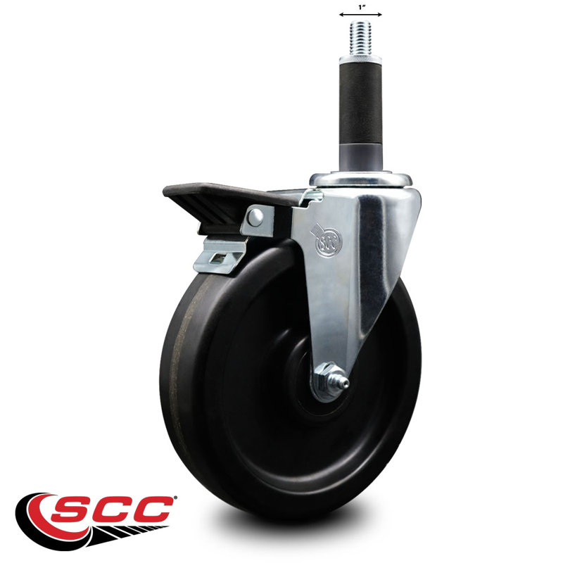 Phenolic Swivel 1 Inch Expanding Stem Caster with Brake SCC