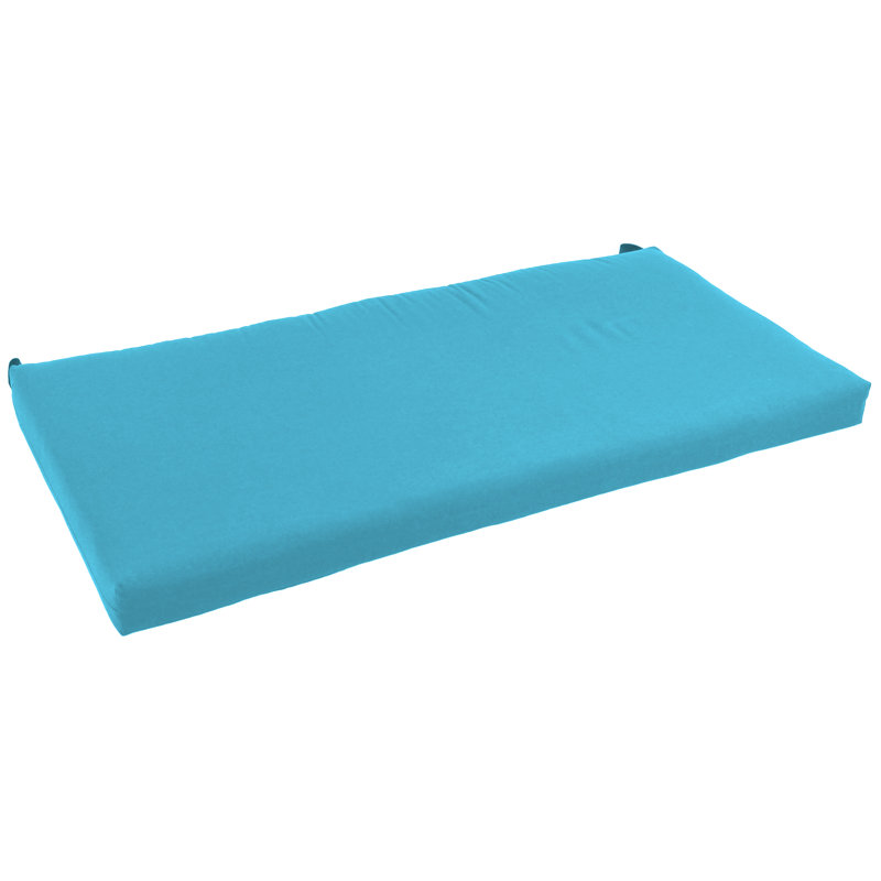 Outdoor 3'' Seat Cushion, Aqua Blue, 45" W x 19" D