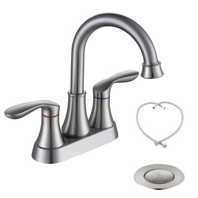Centerset 2-handle Bathroom Faucet with Drain Assembly
