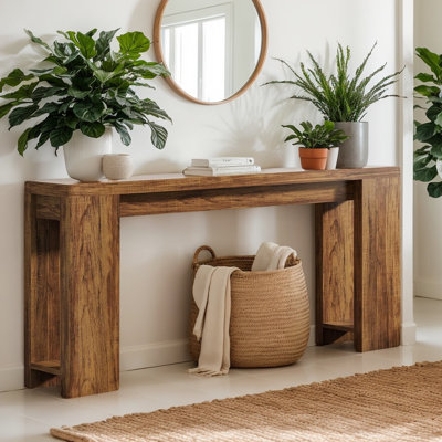 70.9" Wide Rustic Farmhouse Console Table, Narrow Entryway Accent Sofa Table for Foyer and Hallway