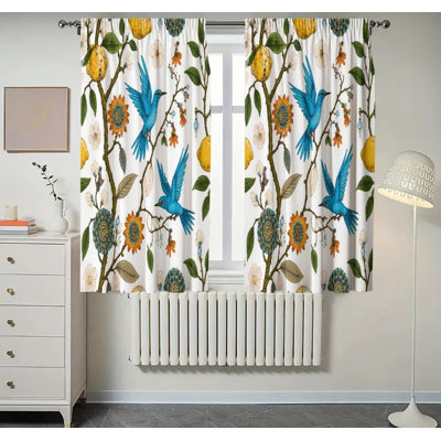 Yellow Bird Lemon, 2 Panel Blackout Curtains, 28 × 40