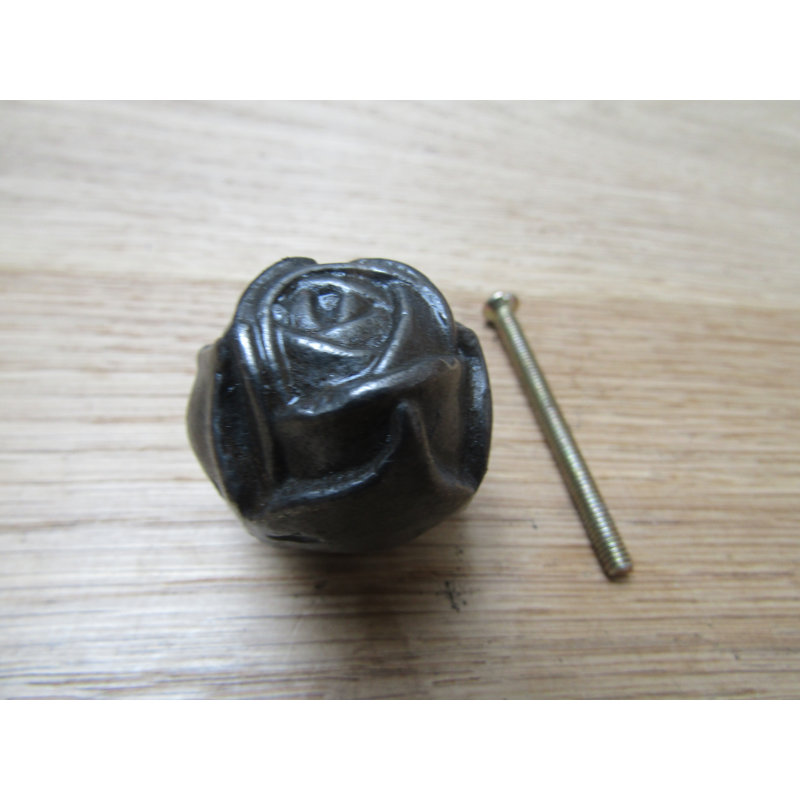 Clem 40mm Rose Novelty Knob, Antique Iron