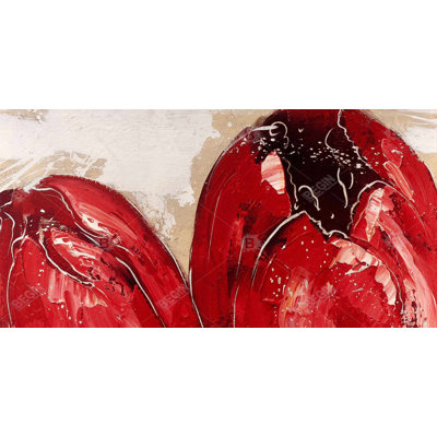 Two red tulips - 15.75"x31.50" Desk mat