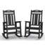 Ensemble de 2 chaises berçantes en PEHD, convenant à une utilisation intérieure et extérieure-2049051679