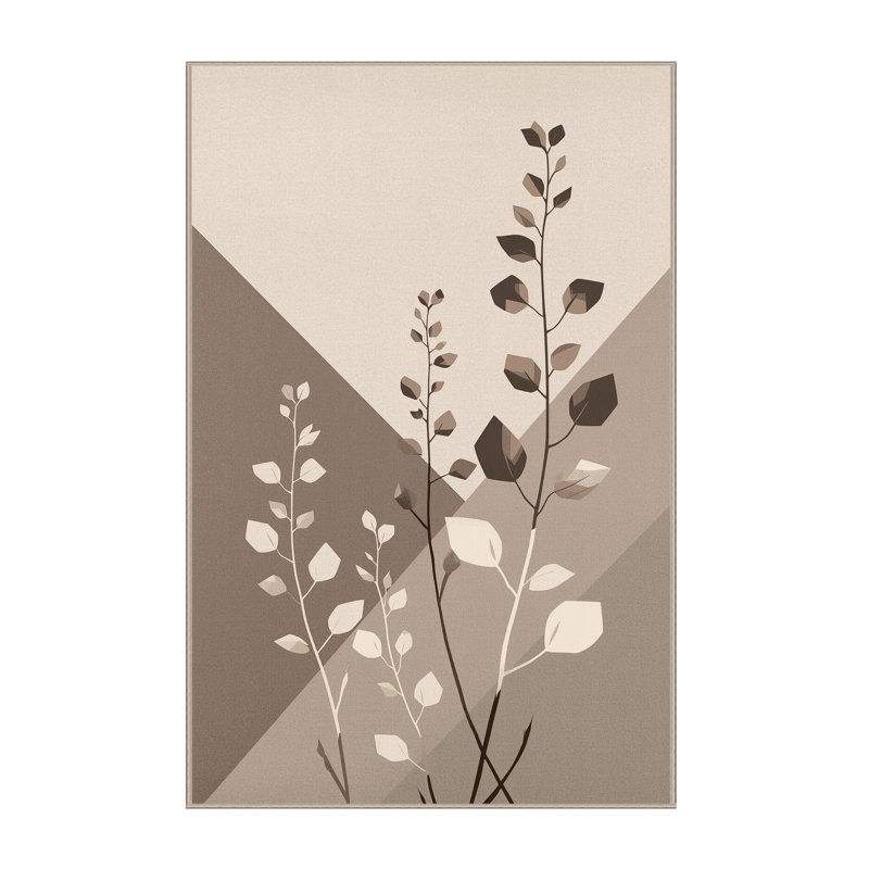 Tapis beige moelleux et moelleux à motif géométrique minimaliste en thym Esmont, 6 X 9