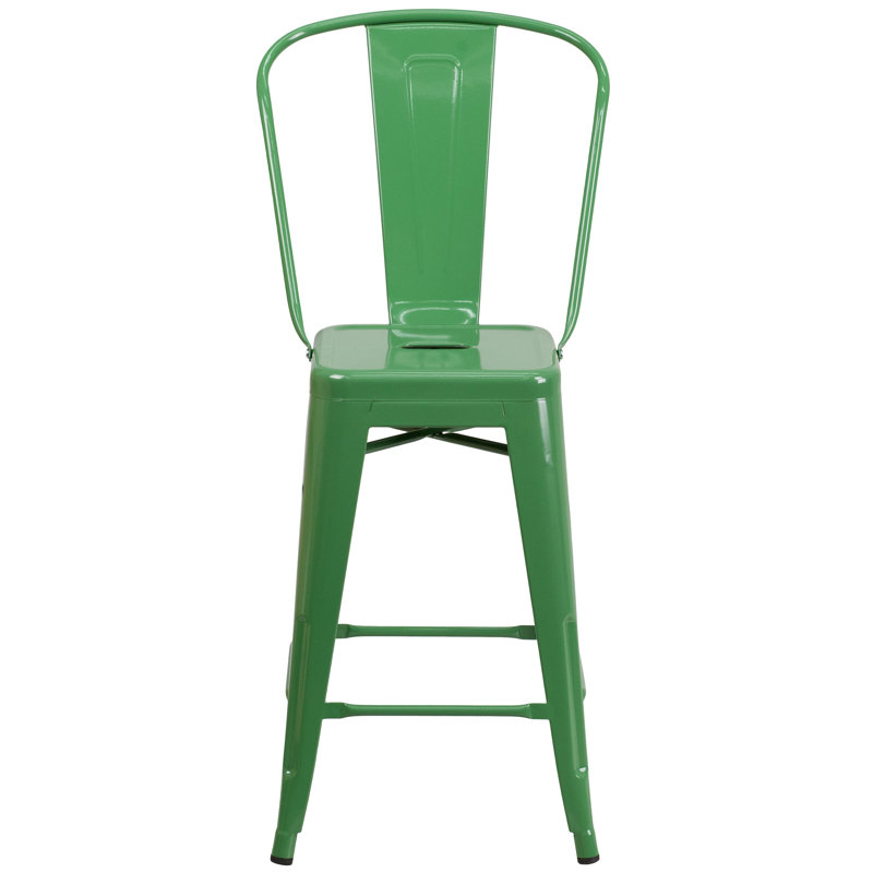Tabouret de bar Iddings, Vert, 4, Tabouret de comptoir (siège d'une hauteur de 24 p