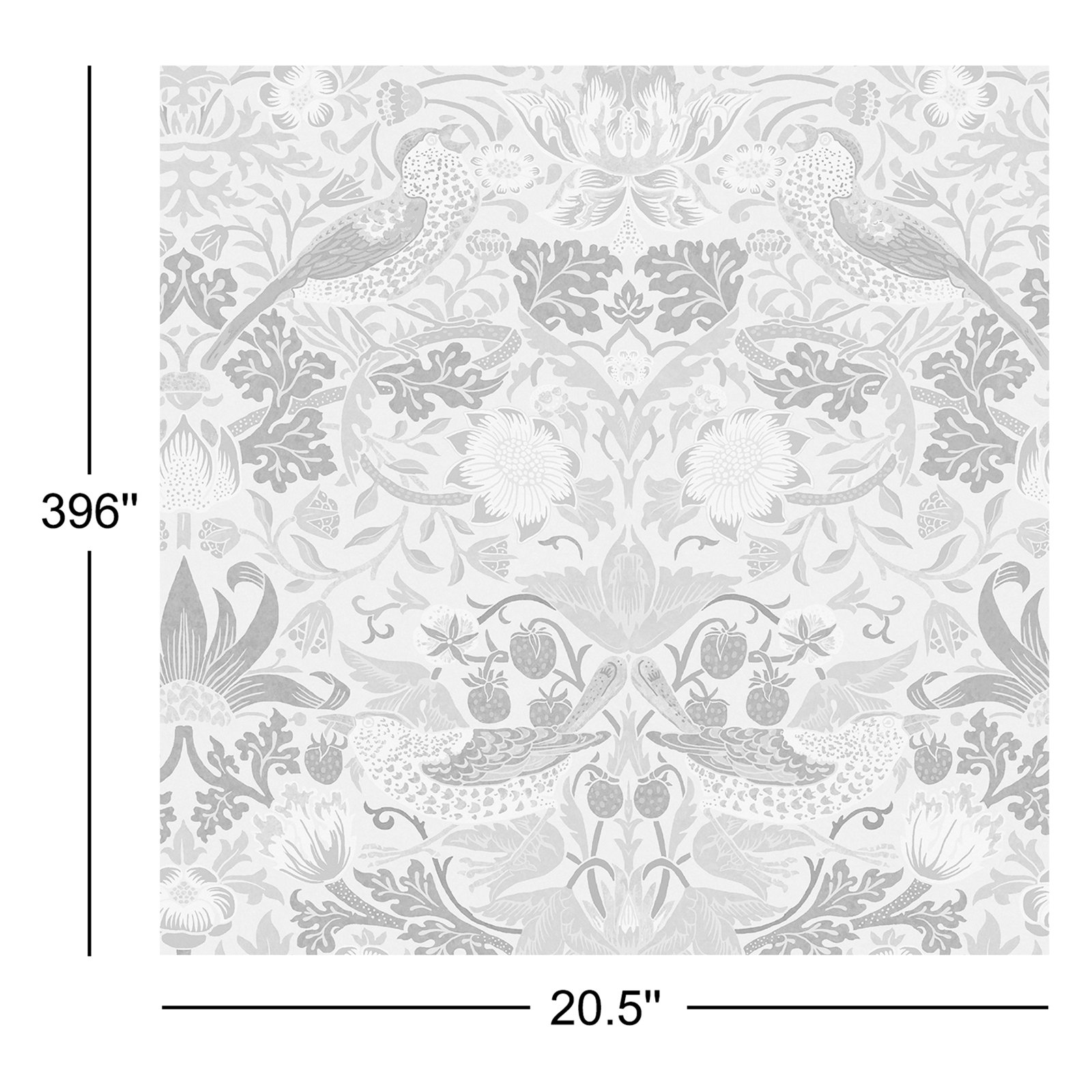 Floral Wallpaper, Soft Blue