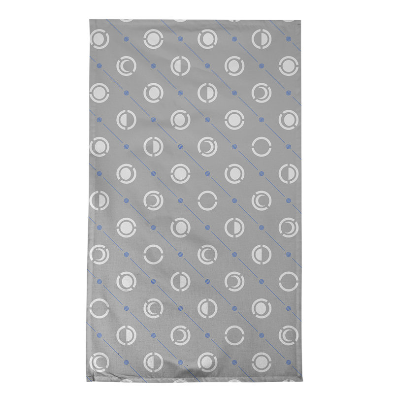 Torchon Moon phases, Gris / cobalt, Croisé en coton