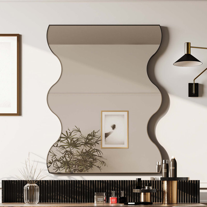 Rectangular Mirror Wall Mirror, Black