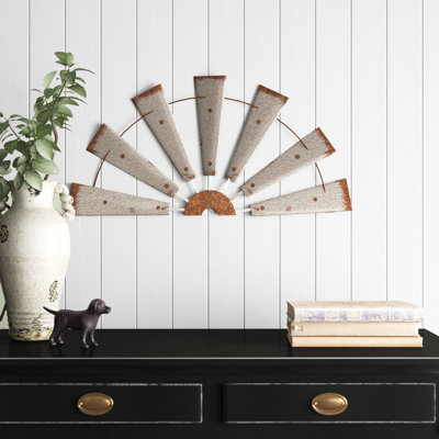 Pieper Farmhouse Abstract Wall Decor on Metal