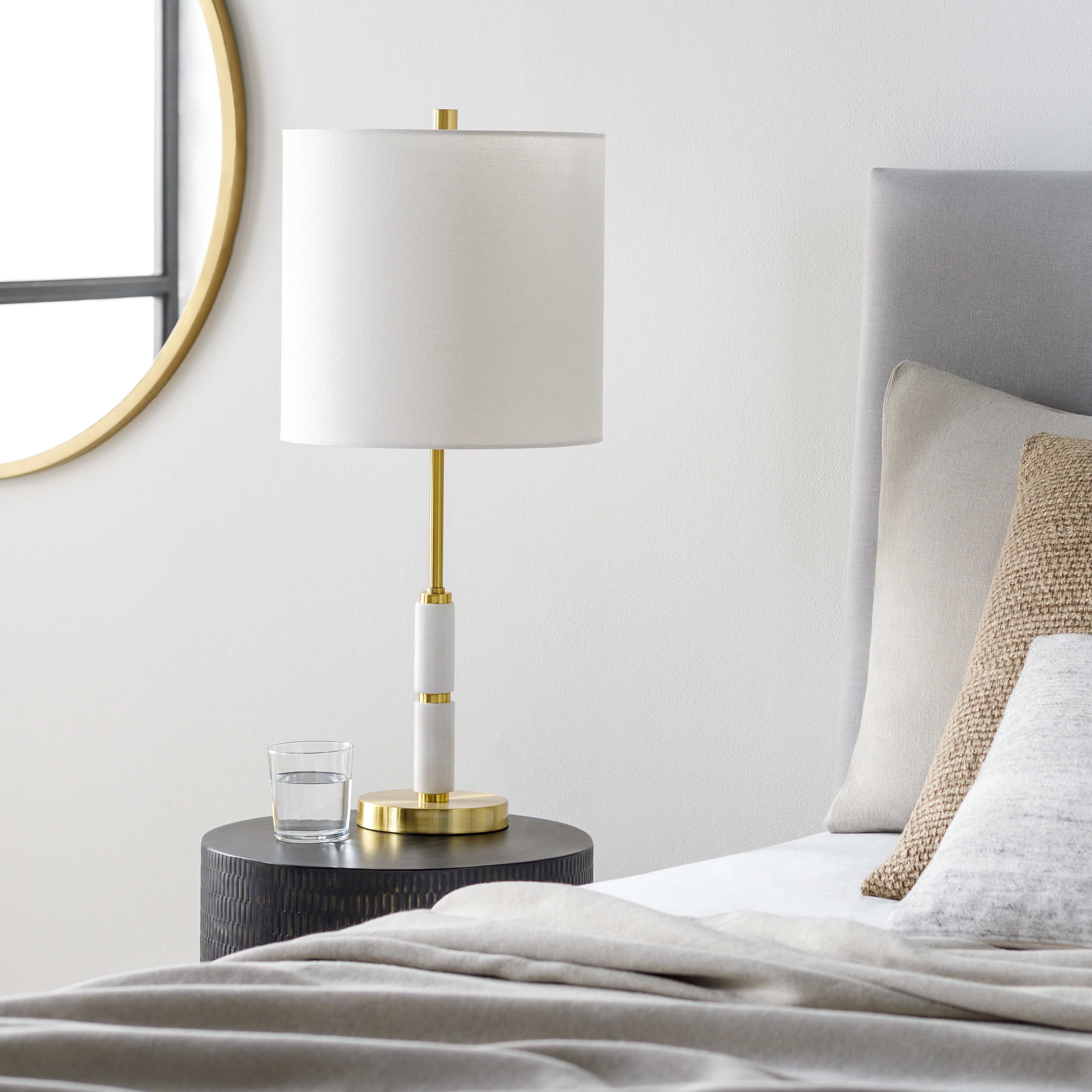 Everly Quinn Metal and Stone Table Lamp | Wayfair